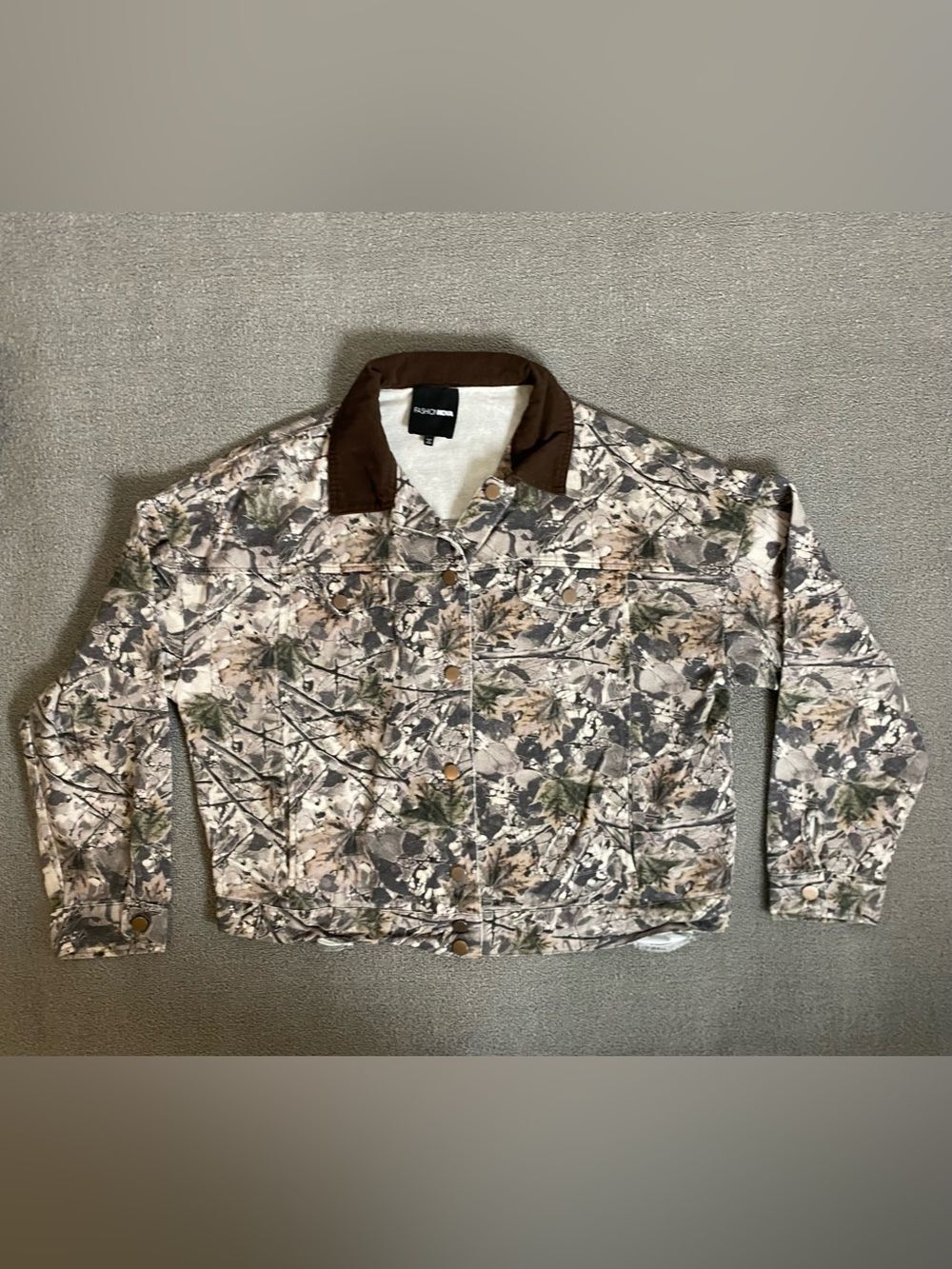 Fashion Nova Relaxed FitCamo Trucker Style Jacket- Fall